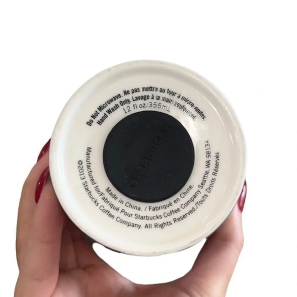 Starbucks‎ Coffee x Alice + Olivia Black & White Striped Ceramic Travel Mug